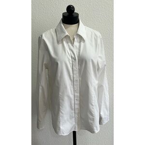 Coldwater Creek Women’s Button Down Shirt White Size XL Eyelet Detail Cotton